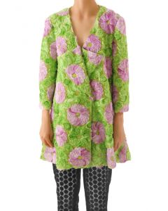 Green/purple flowers coat